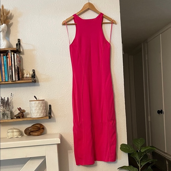 Caroline Constas Vibrant Pink Midi Dress Size Medium - Picture 4 of 6